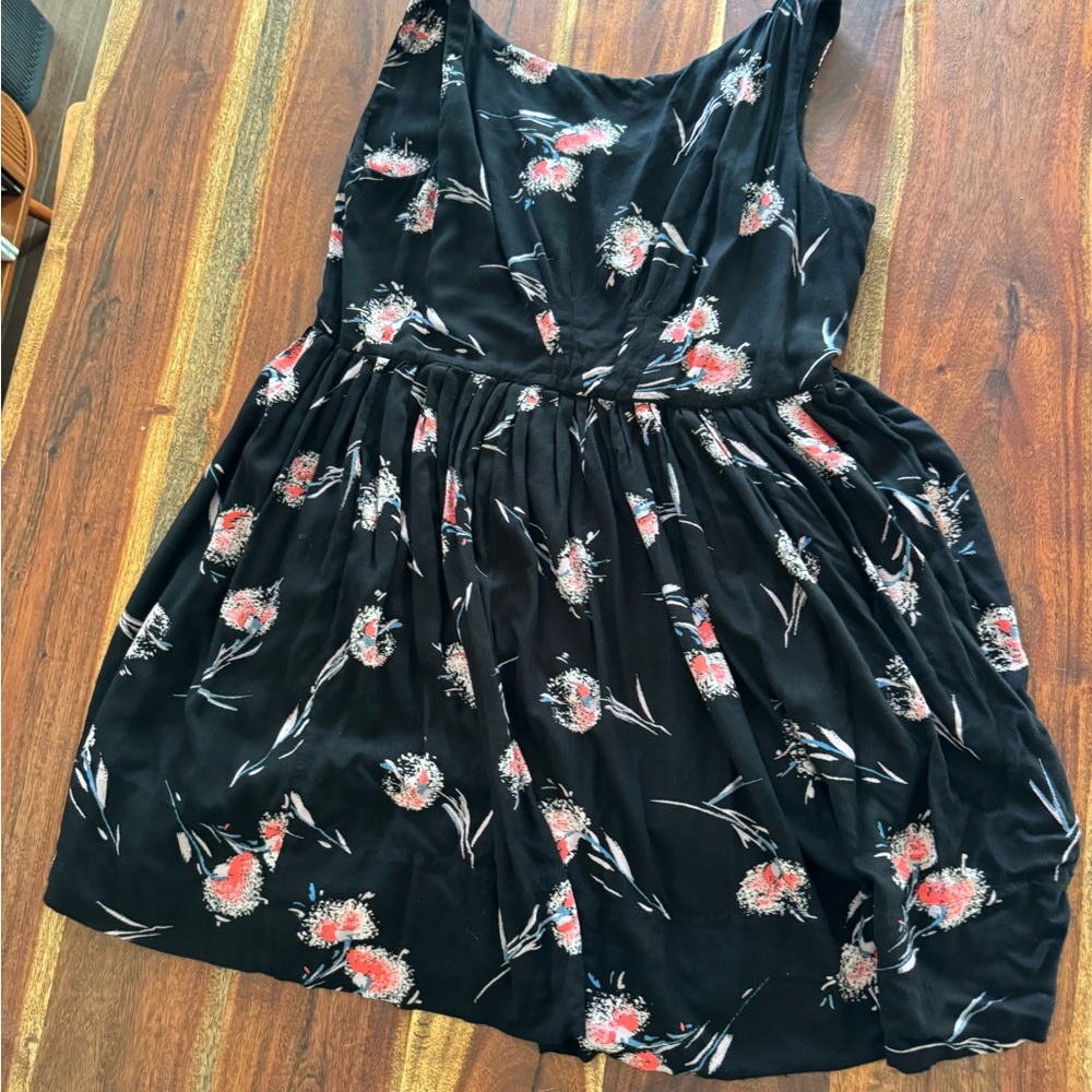 Emily and Fin Black Floral Fit & Flare Dress Size XXL Vintage Inspired